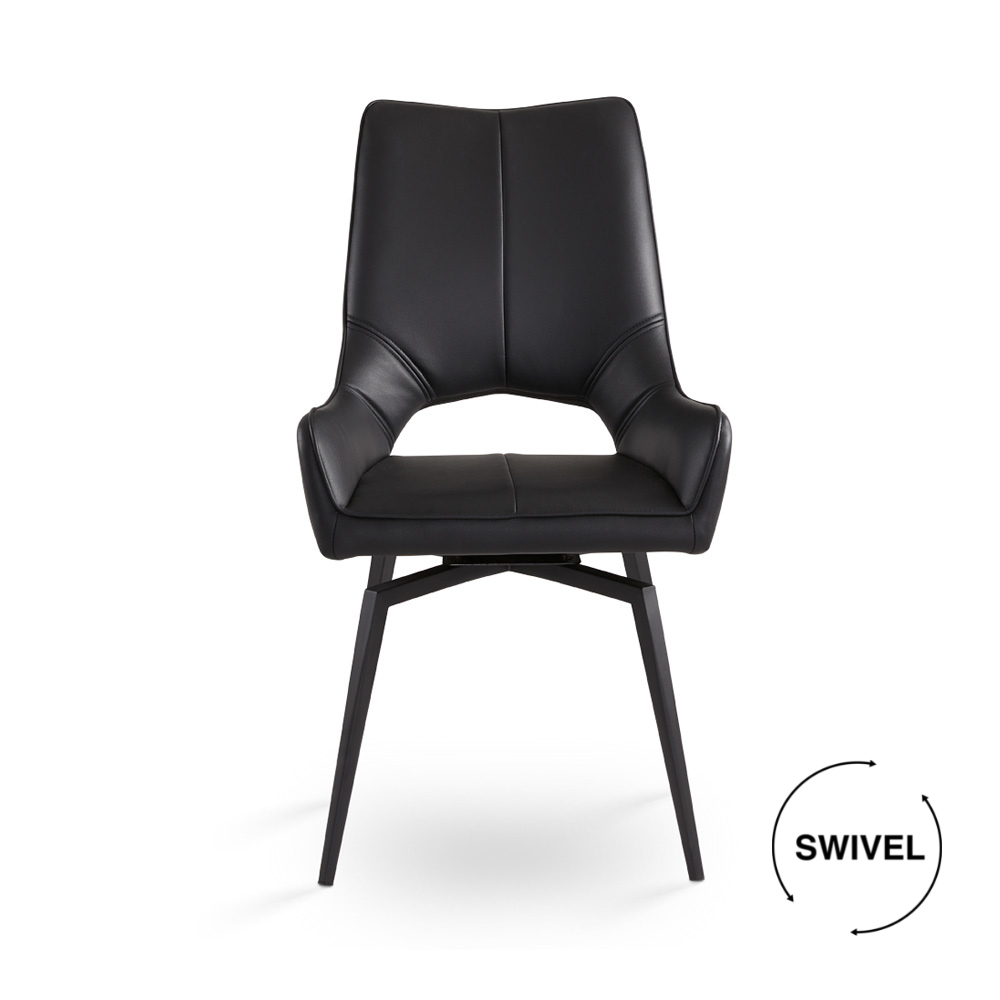 Michigan Swivel Dining Chair - Black - Ella and Ross Furniture