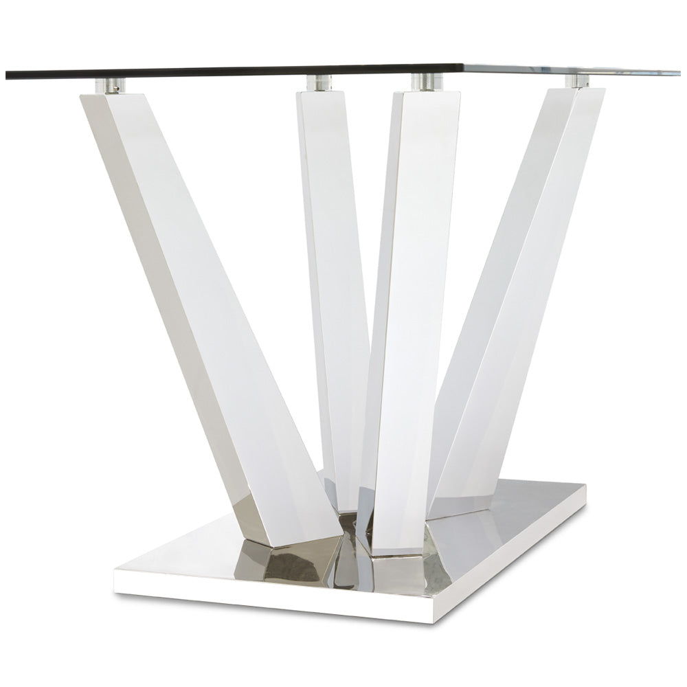 Yvon Glass Dining Table - 79" - Ella and Ross Furniture