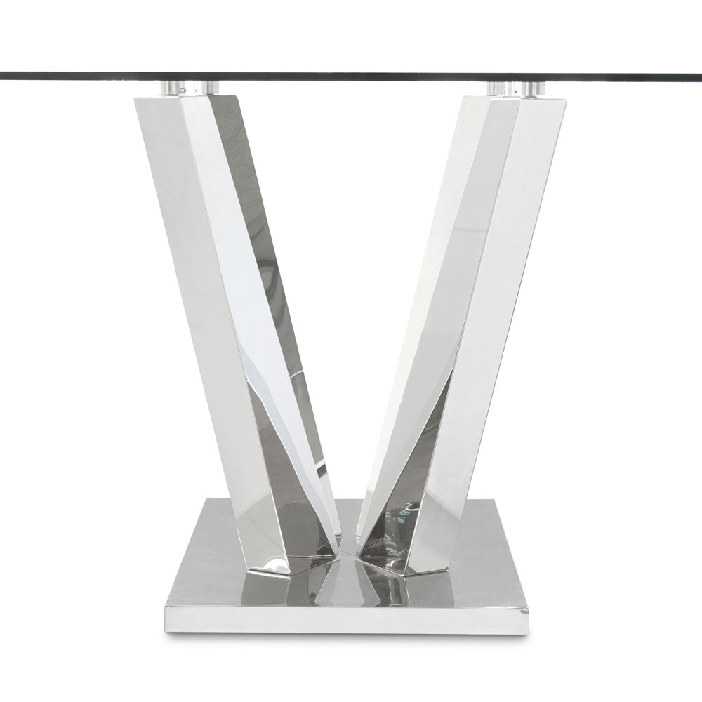 Yvon Glass Dining Table - 79" - Ella and Ross Furniture